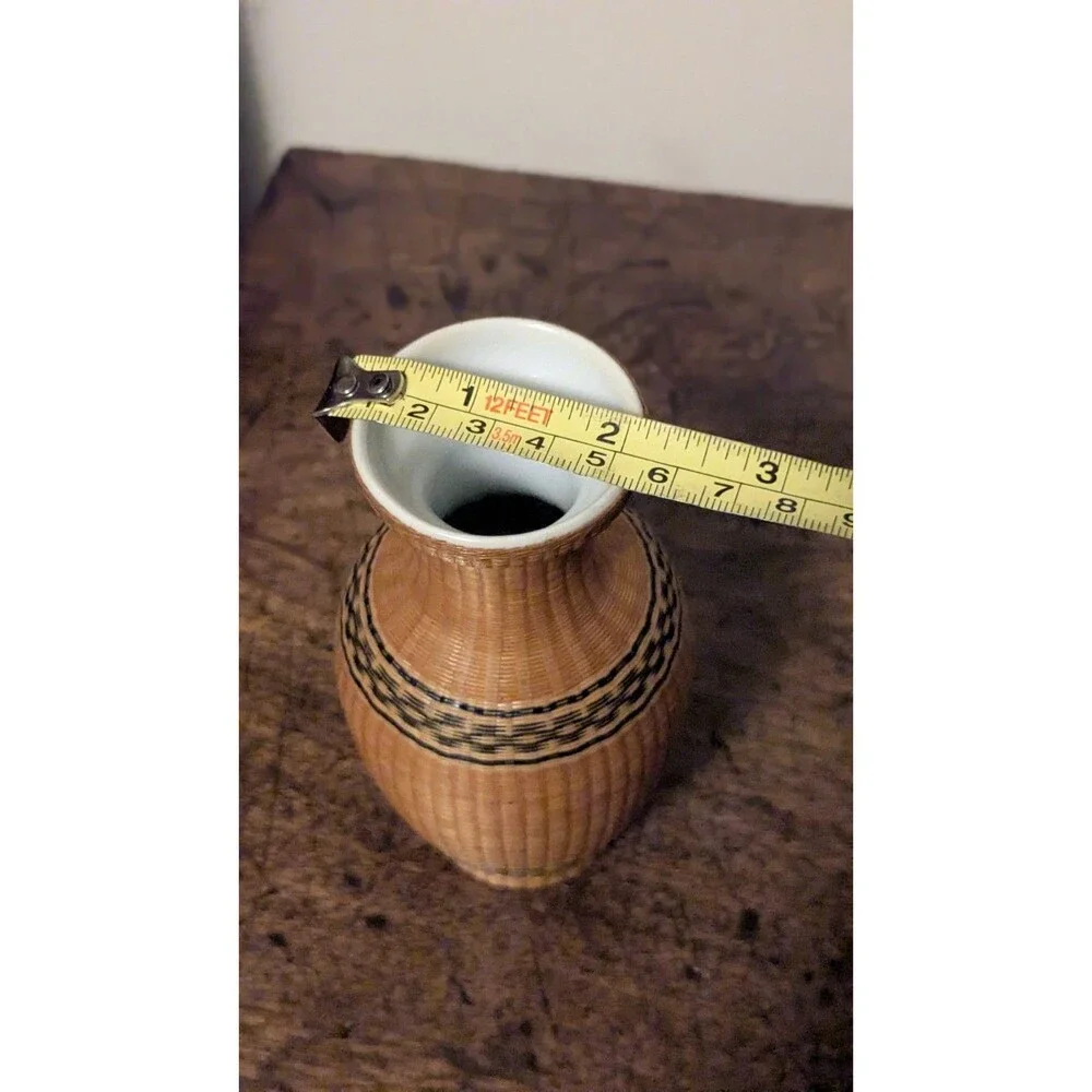VTG Peoples Republic Of China Bamboo Weave Over Porcelain 6